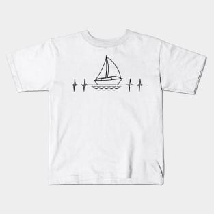 Sailing - Heartbeat & Sailboat - Light Prods Kids T-Shirt